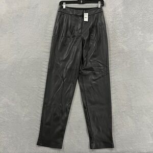 Express Faux Leather Pants Womens 2L High Rise Black‎ Grunge Goth Biker Y2K